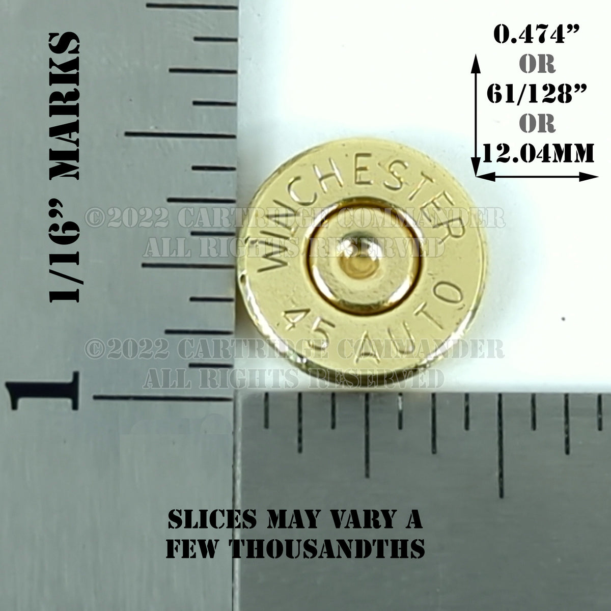 50 BMG brass thincut bullet slices, mix mfg, 10-pack – Cartridge