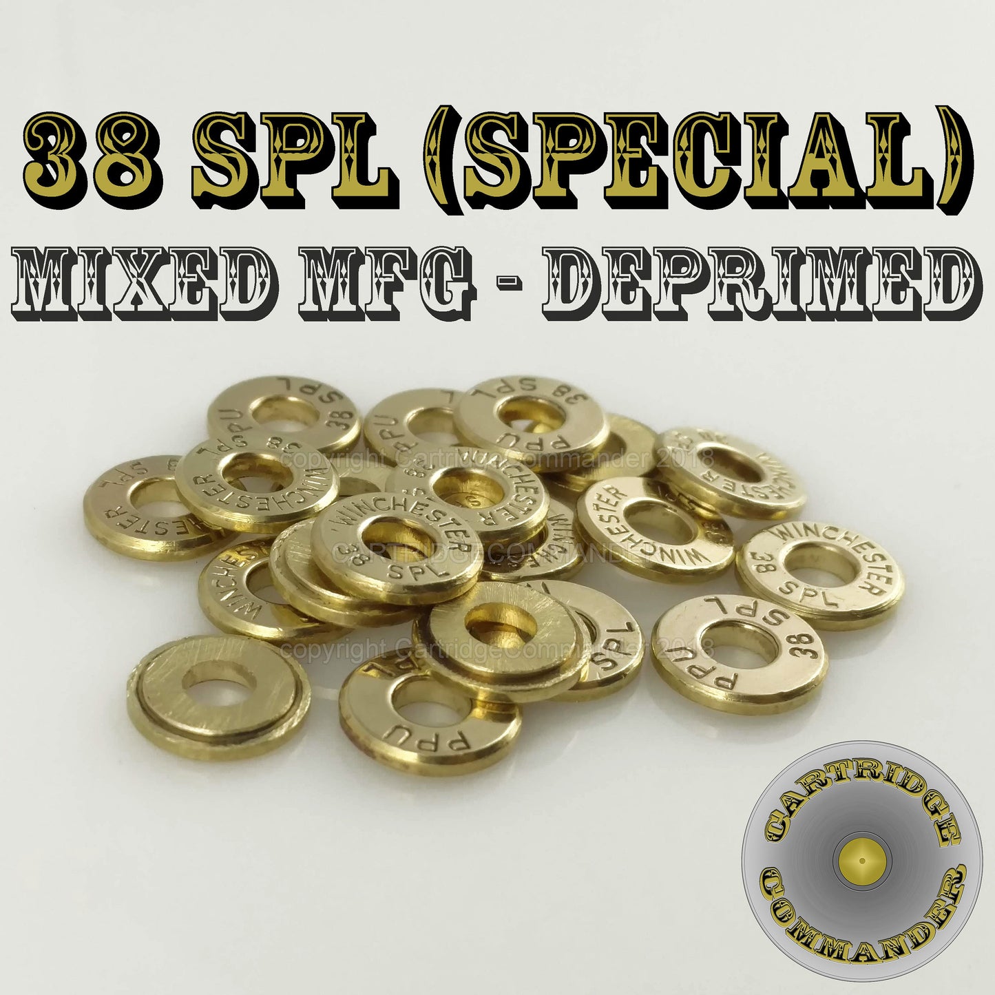 .38 SPL (Special) brass thincut bullet slices, mix mfg, 40-pack