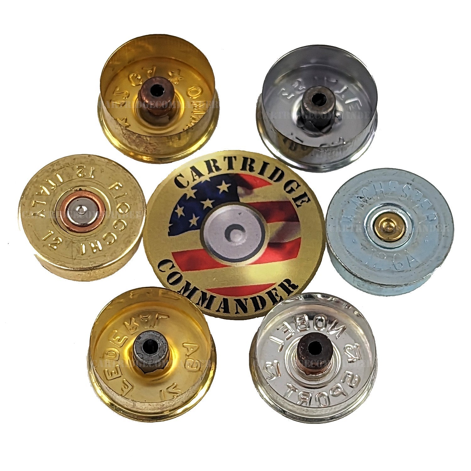 12 Gauge Shotgun Shell Headstamps End Caps | Mixed mfg NICKEL/SILVER ...