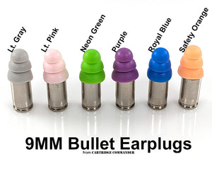 Real 9MM Bullet Earplugs Range Safety Gear-nickel casing