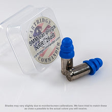 Load image into Gallery viewer, Real 9MM Bullet Earplugs Range Safety Gear-nickel casing-royal blue