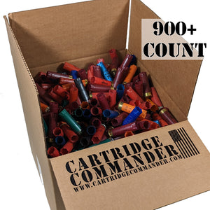 900-pack box of empty 12 gauge shotgun shells / hulls, mixed colors