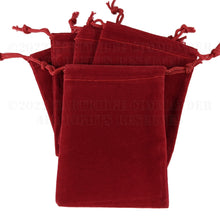 Load image into Gallery viewer, 3 inch by 4 inch velvet drawstring gift bag pouches. Sold in packs of 25