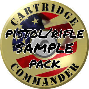 Brass SAMPLE pack of pistol/rifle bullet slices/heads/headstamps; 50 BMG, 45 ACP, 38 SPL, 223 REM/556 NATO, 9 mm