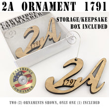Load image into Gallery viewer, Second Amendment, 2A Christmas ornament - dated 1791, in a keepsake or gift box
