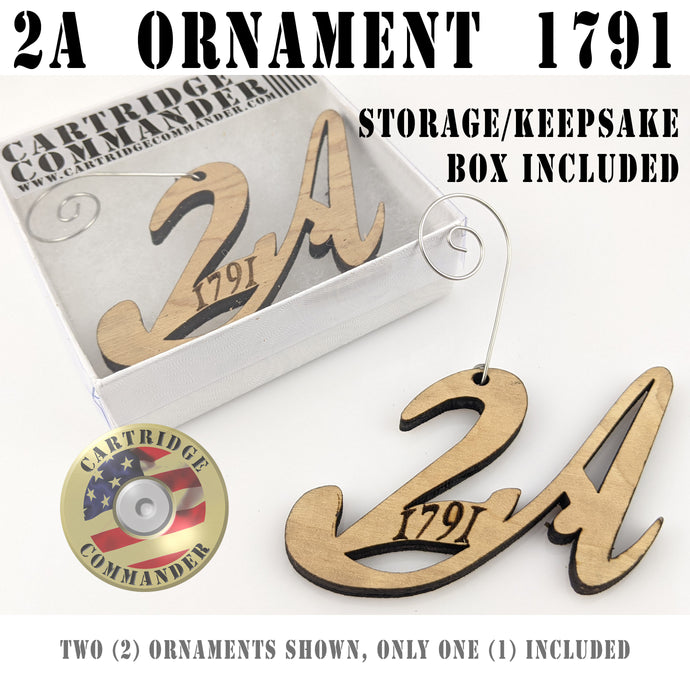 Second Amendment, 2A Christmas ornament - dated 1791, in a keepsake or gift box