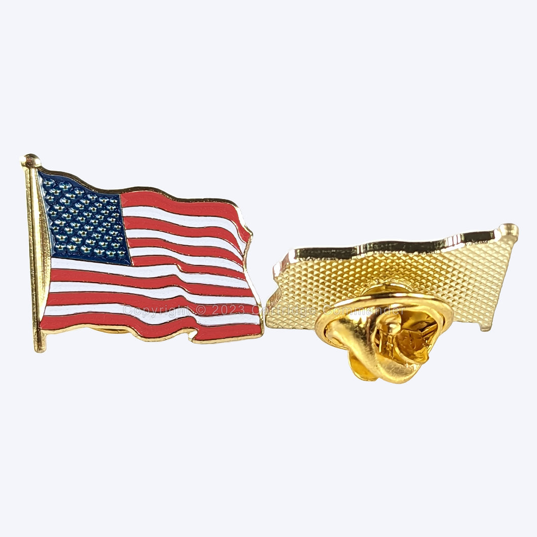 3/4 inch US American Flag lapel pin hat tie tack