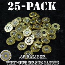 Load image into Gallery viewer, bullet jewelry slice 45 caliber headstamp 25 pack