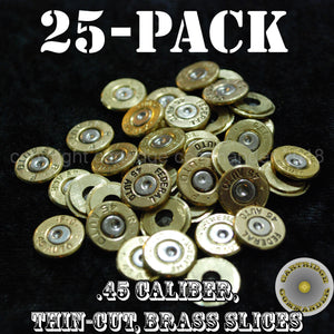 .45 ACP (Auto) brass thincut bullet slices, mix mfg, 25-pack