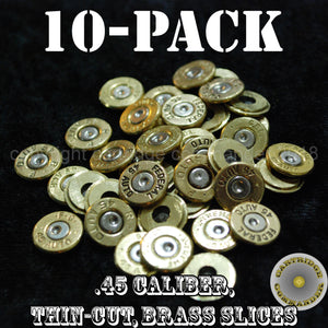 .45 ACP (Auto) brass thincut bullet slices, mix mfg, 10-pack