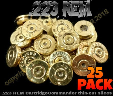 .223 REM/5.56 NATO brass thincut bullet slices, mix mfg, 25-pack