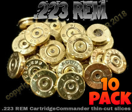 .223 REM/5.56 NATO brass thincut bullet slices, mix mfg, 10-pack