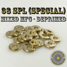 Load image into Gallery viewer, .38 SPL (Special) brass thincut bullet slices, mix mfg, 10-pack