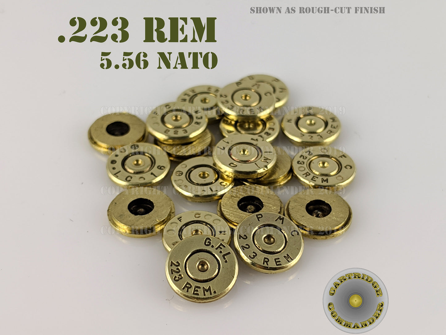 .223 REM/5.56 NATO brass thincut bullet slices, mix mfg, 40-pack